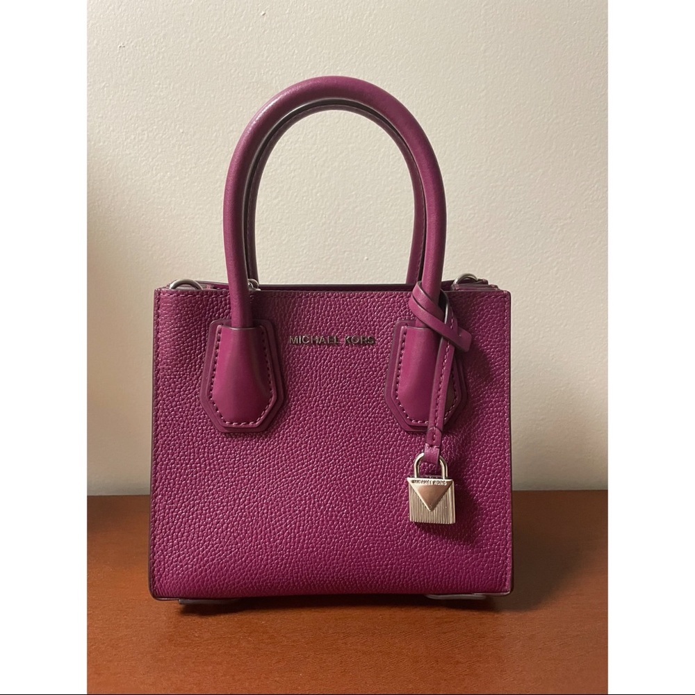 Michael Kors Burgundy Mercer Crossbody Bag